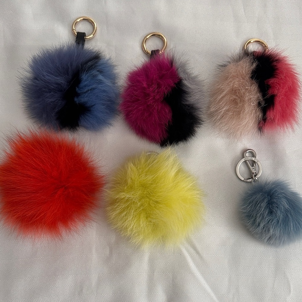 Colorful faux Fur Pom Pom Keychain. Sold individually!!!